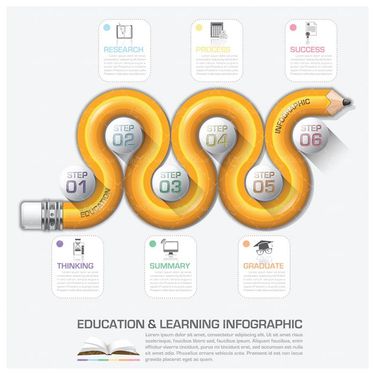 وکتور اینفوگرافی  رنگی وکتور مداد وکتور قلم1