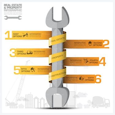 وکتور اینفوگرافی ساخت و ساز وکتور اینفوگرافی ابزار