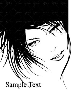 وکتور چهره دختر وکتور سالن آرایش وکتور مدل مو