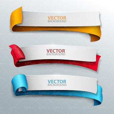 وکتور لیبل رنگی وکتور برچسب سه بعدی وکتور روبان11