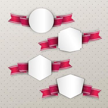 وکتور روبان قرمز وکتور برچسب رنگی وکتور ربان گرافیکی2