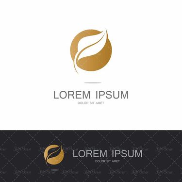 وکتور لوگو برگ وکتور آرم برگ درخت وکتور برگ طلایی