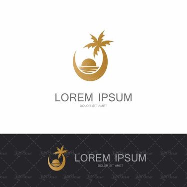 وکتور لوگو نخل وکتور غروب خورشید وکتور لوگو غروب آفتاب