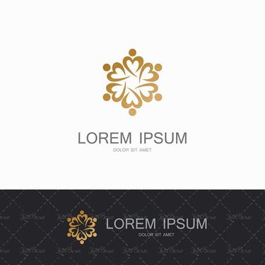 وکتور لوگو گل طلایی وکتور لوگو قلب وکتور لوگو طلایی