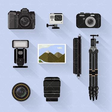 وکتور دوربین عکاسی حرفه ای وکتور پایه دوربین عکاسی6