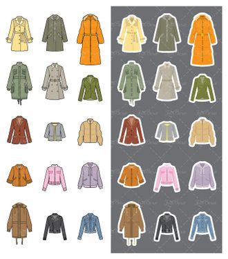 وکتور پالتو وکتور کاپشن وکتور لباس گرم