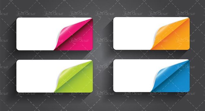 وکتور گوشه تصویر رنگی وکتور گوشه کاغذ وکتور کاغذ رنگی