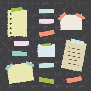 وکتور کاغذ رنگی وکتور برگه یادداشت وکتور لیبل رنگی