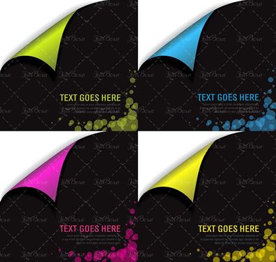 وکتور گوشه تصویر رنگی وکتور تیکه کاغذ وکتور کاغذ رنگی34