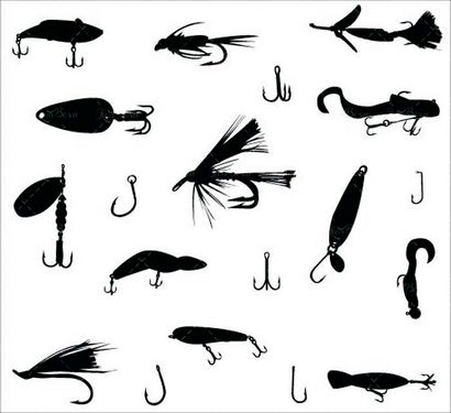 وکتور طعمه ماهیگیری وکتور لنسر ماهیگیری وکتور قلاب