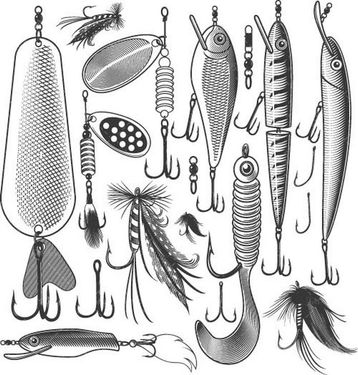 وکتور قلاب ماهیگیری وکتور لنسر ماهیگیری وکتور طعمه ماهی 1