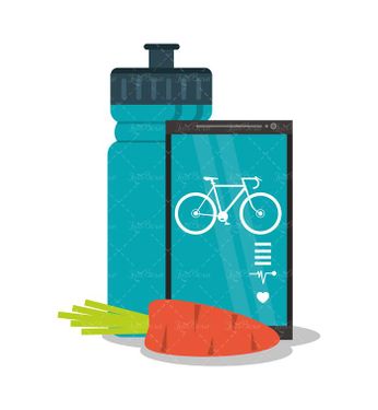 وکتور بطری آب ورزشی وکتور بطری آب دوچرخه وکتور گوشی هوشمند