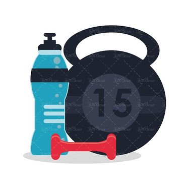 وکتور  بطری آب ورزشی   وکتور وزنه وکتور ورزش1