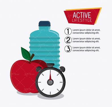 وکتور  بطری آب ورزشی   وکتور لیبل وکتور سیب قرمز