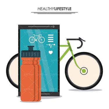 وکتور  بطری آب ورزشی وکتور موبایل وکتور دوچرخه