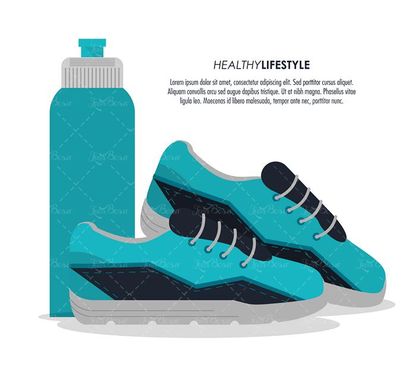 وکتور  بطری آب ورزشی وکتور  کفش ورزشی وکتور لوازم ورزشی