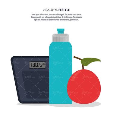 وکتور  بطری آب ورزشی وکتور ترازوی دیجیتال 1
