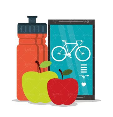 وکتور  بطری آب ورزشی وکتور دوچرخه وکتور موبایل 1