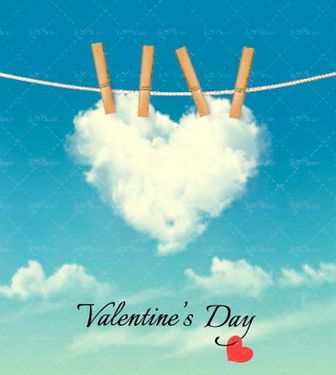 وکتور ابر قلبی وکتور رخت آویز وکتور طناب رخت