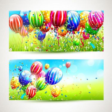 وکتور بادکنک رنگی وکتور شرشره وکتور جشن وکتور شادی1