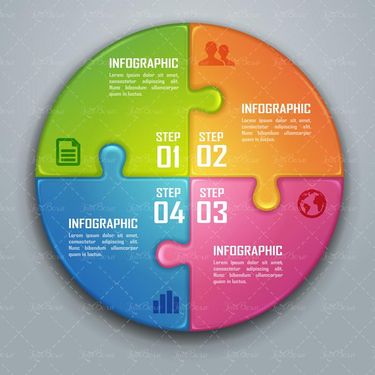 وکتور اینفوگرافی گرافیکی  وکتور اینفوگرافی رنگی 55