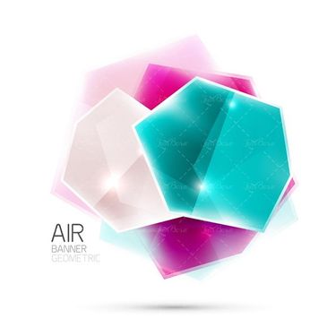 وکتور شش ظلعی گرافیکی وکتور شکل هندسی رنگی