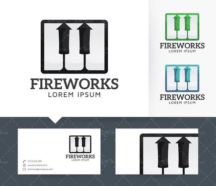 وکتور لوگو تجهیزات آتش بازی وکتور موشک آتش بازی