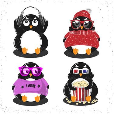 وکتور پنگوئن وکتور حیوان قطبی وکتور پرنده دو زیست