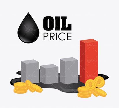وکتور بهای نفت وکتور پول نفت وکتور نمودار ستونی