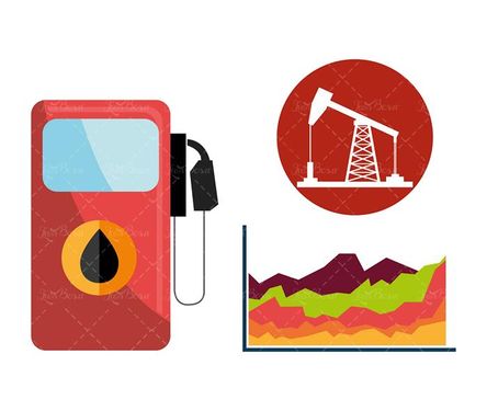 وکتور نمودار ذخایر نفتی زیر زمین وکتور پمپ بنزین