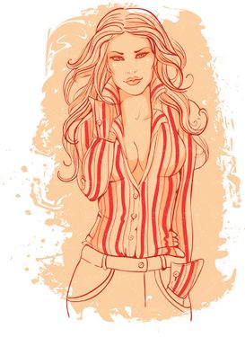 وکتور سالن آرایش وکتور چهره دختر وکتور لباس اسپرت1