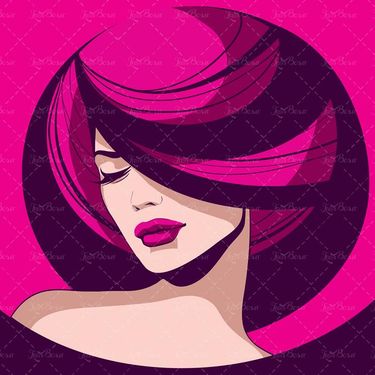 وکتور سالن آرایش وکتور چهره دختر وکتور مدل مو 6