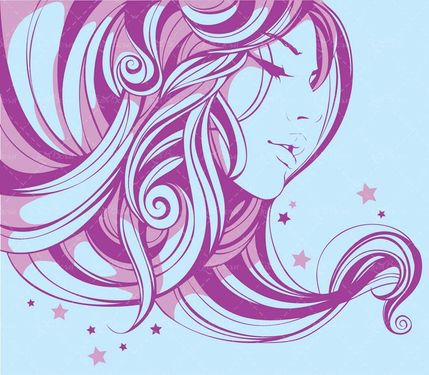 وکتور سالن آرایش وکتور چهره دختر وکتور مدل مو 8