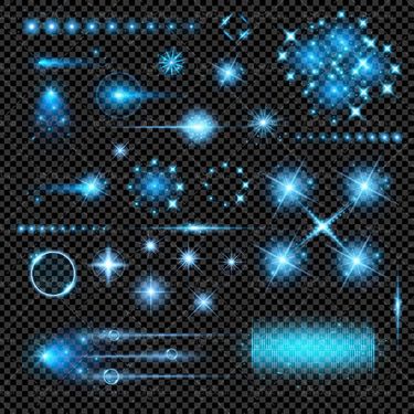 وکتور جلوه نور ستاره نور وکتور دنباله نور حاله نور