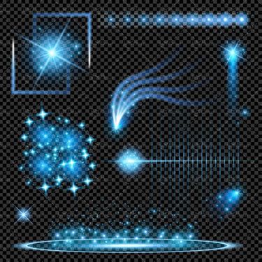 وکتور جلوه نور ستاره نور وکتور دنباله نور حاله نور1