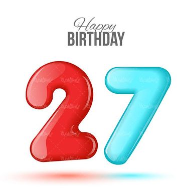 وکتور  اعداد رنگی وکتور عدد گرافیکی وکتور عدد بیست هفت