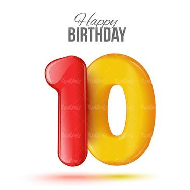 وکتور  اعداد رنگی وکتور عدد گرافیکی وکتور عدد ده