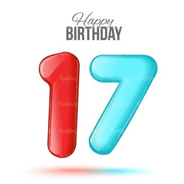 وکتور  اعداد رنگی وکتور عدد گرافیکی وکتور عدد هفده