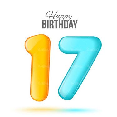 وکتور  اعداد رنگی وکتور عدد گرافیکی وکتور عدد هفده1