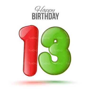 وکتور  اعداد رنگی وکتور عدد گرافیکی وکتور عدد سیزده