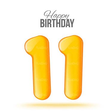 وکتور  اعداد رنگی وکتور عدد گرافیکی وکتور عدد  یازده