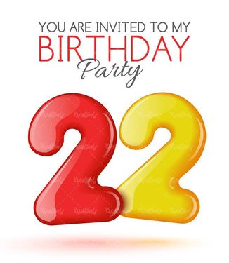 وکتور  اعداد رنگی وکتور عدد گرافیکی وکتور عدد بیست و دو