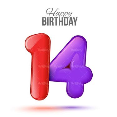 وکتور  اعداد رنگی وکتور عدد گرافیکی وکتور عدد چهارده