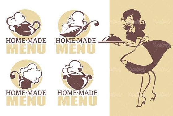 وکتور  رستوران وکتور ظرف غذا وکتور گارسون