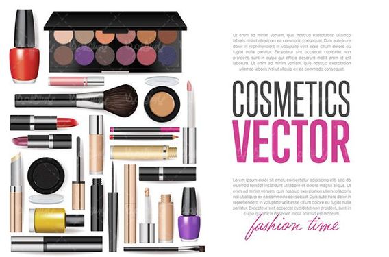 وکتور لوازم آرایشی وکتور رژلب وکتور لاک ناخن