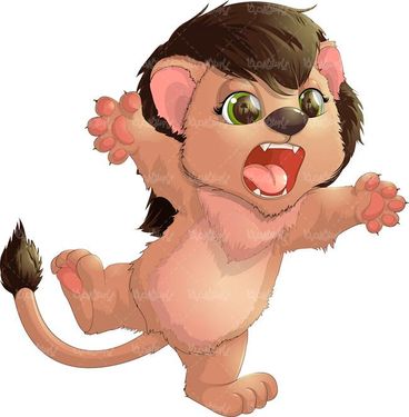 وکتور نقاشی کودکانه وکتور توله شیر وکتور حیوان وحشی