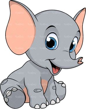 وکتور نقاشی کودکانه وکتور بچه فیل وکتور باغ وحش