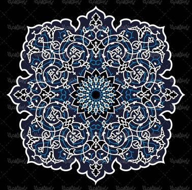 وکتور کاشی کاری وکتور تذهیب وکتور طرح کاشی  اسلیمی19