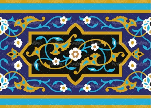 وکتور کاشی کاری وکتور تذهیب وکتور طرح کاشی  اسلیمی20