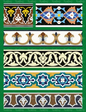 وکتور کاشی کاری وکتور تذهیب وکتور طرح کاشی  اسلیمی21